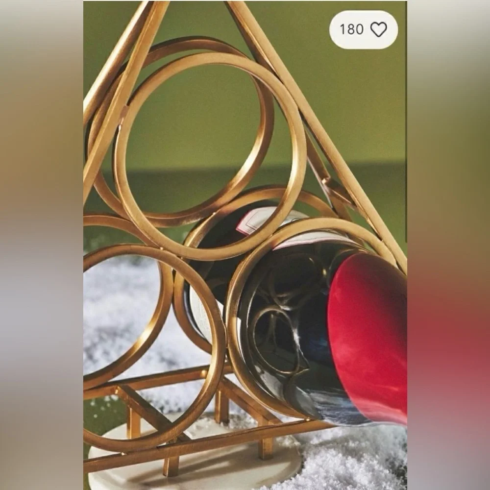 Anthropologie Paloma Dove Bird Brass Marble Wine Bottle Holder Wedding Gift - Picture 2 of 2